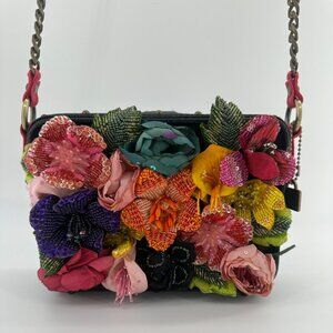 Mary Frances Fresh Picked Beaded Floral Shoulder Handbag
